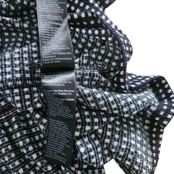 Topshop Gingham Black & White Prairie Dress Size US 14 Ruffle Short Sleeve NWT - Picture 9 of 11
